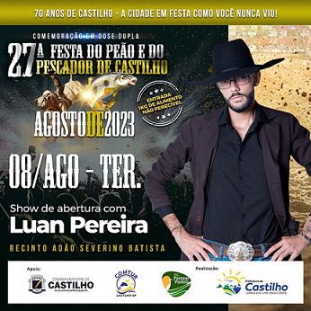 Luan Pereira será atração desta terça da 27ª Festa do Peão e do Pescador de  Castilho - Jornal O Foco